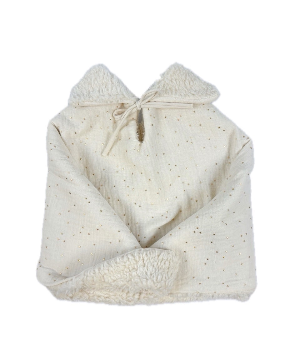 Poncho bébé enfant Ecru Doré