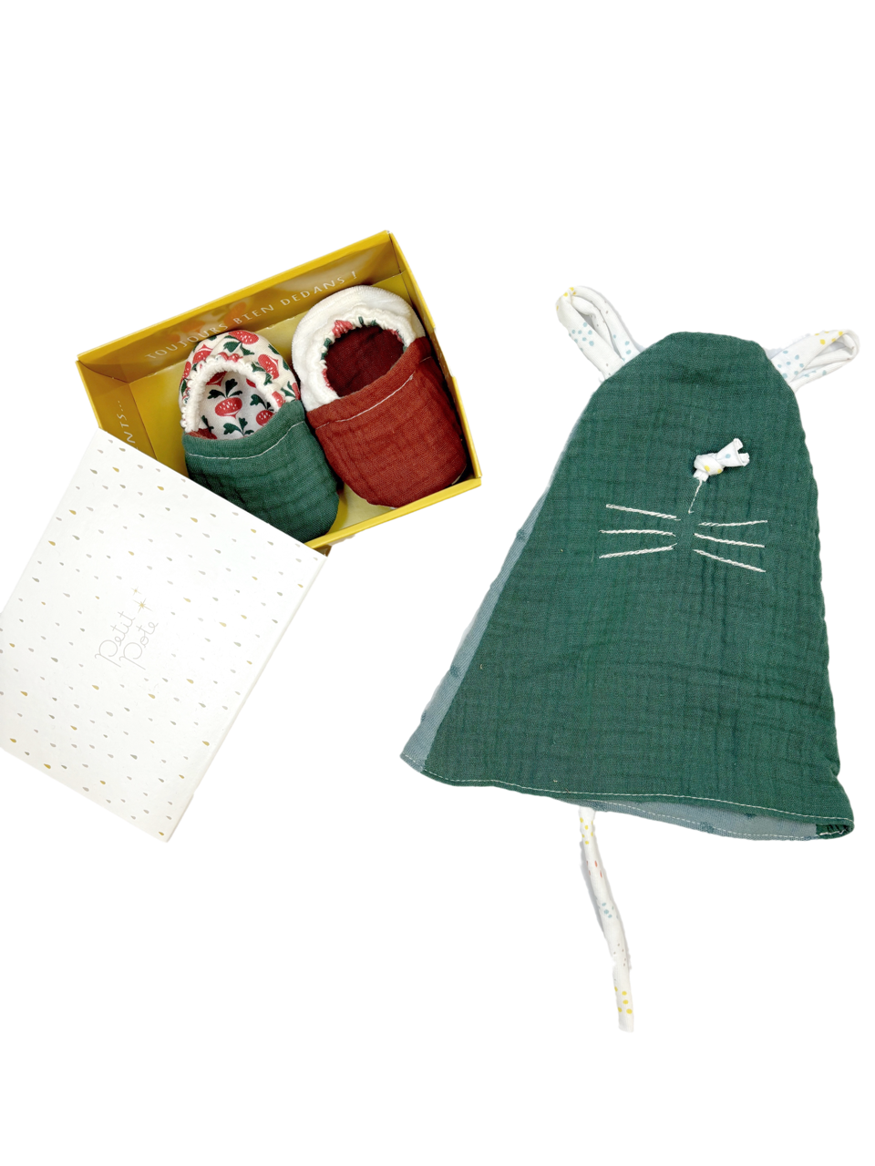 Kit naissance Pompy doudou et chaussons