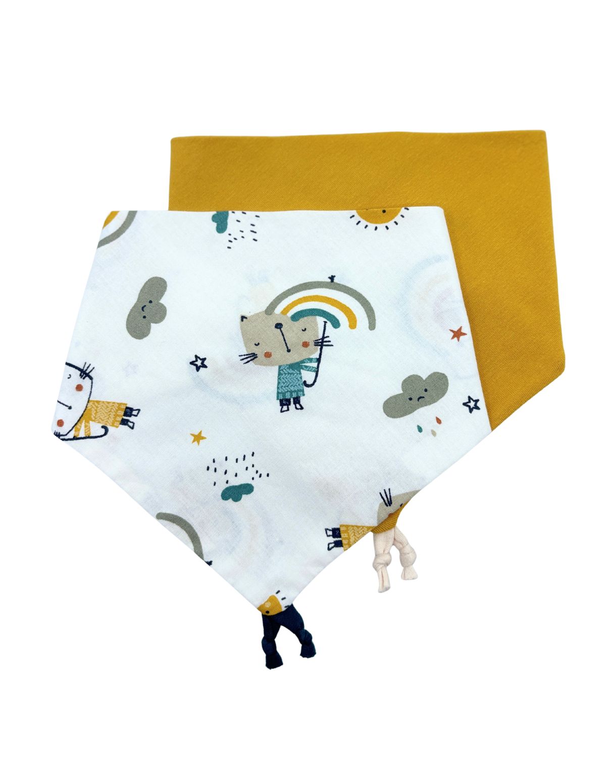 Bavoir bandana Chats - Lot de 2
