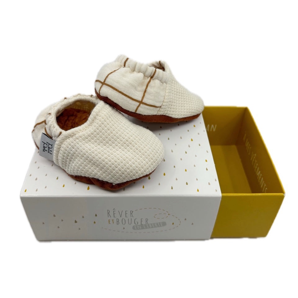 Chausson bebe carreaux Petit Pote