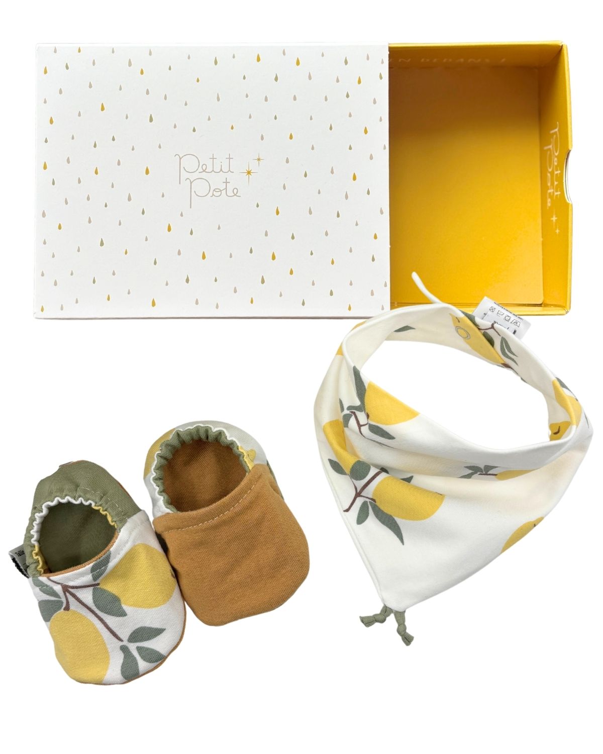 Box naissance Chaussons Bavoir - 6 motifs au choix