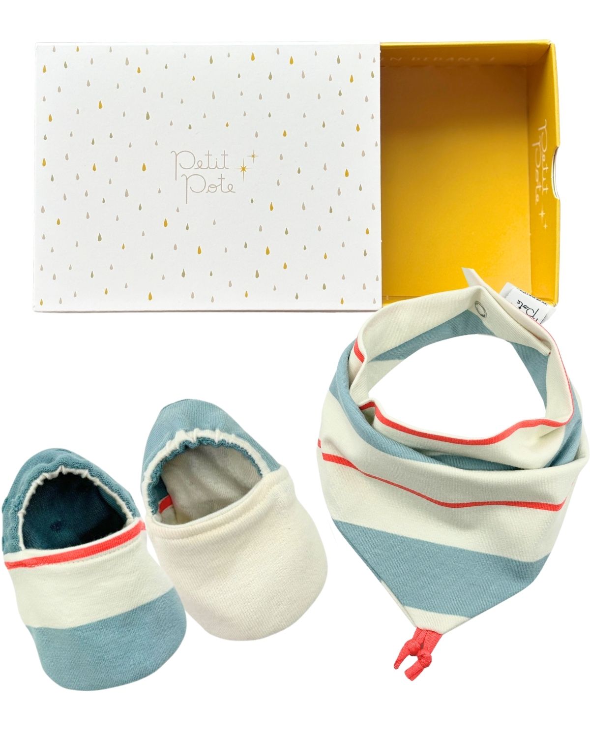Box naissance Chaussons Bavoir - 6 motifs au choix