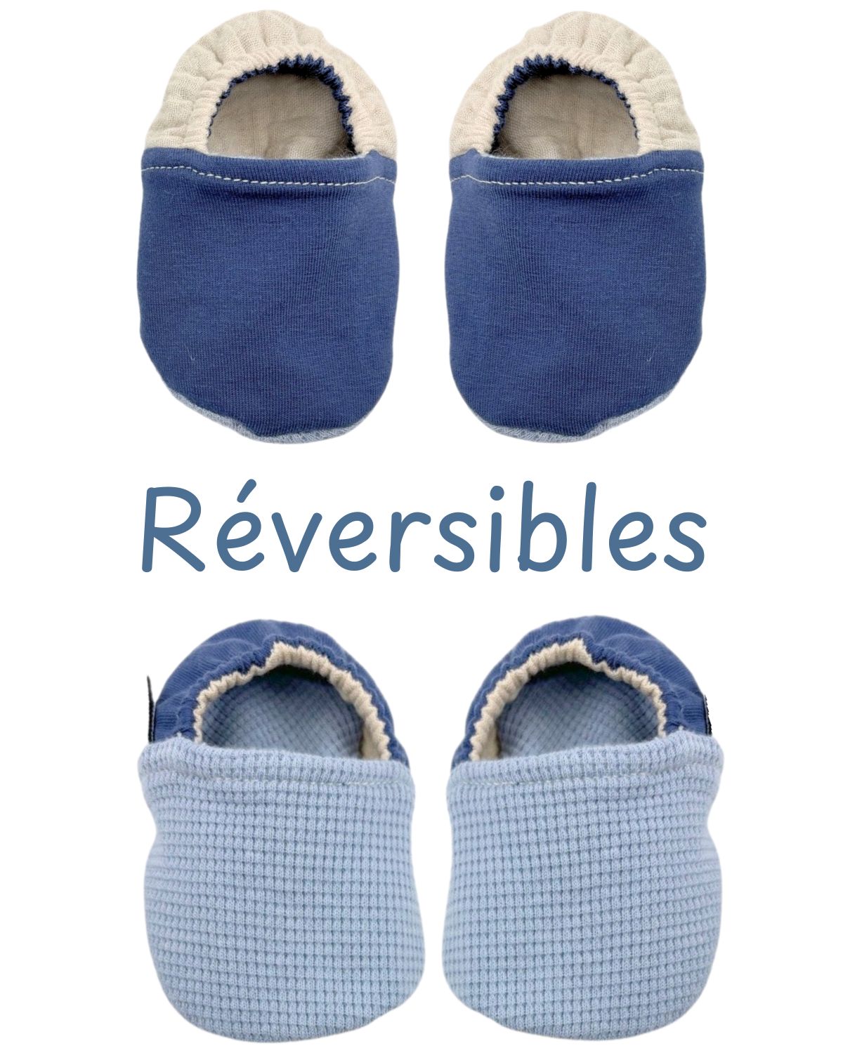 Chaussons bébé souples - 6 coloris au choix