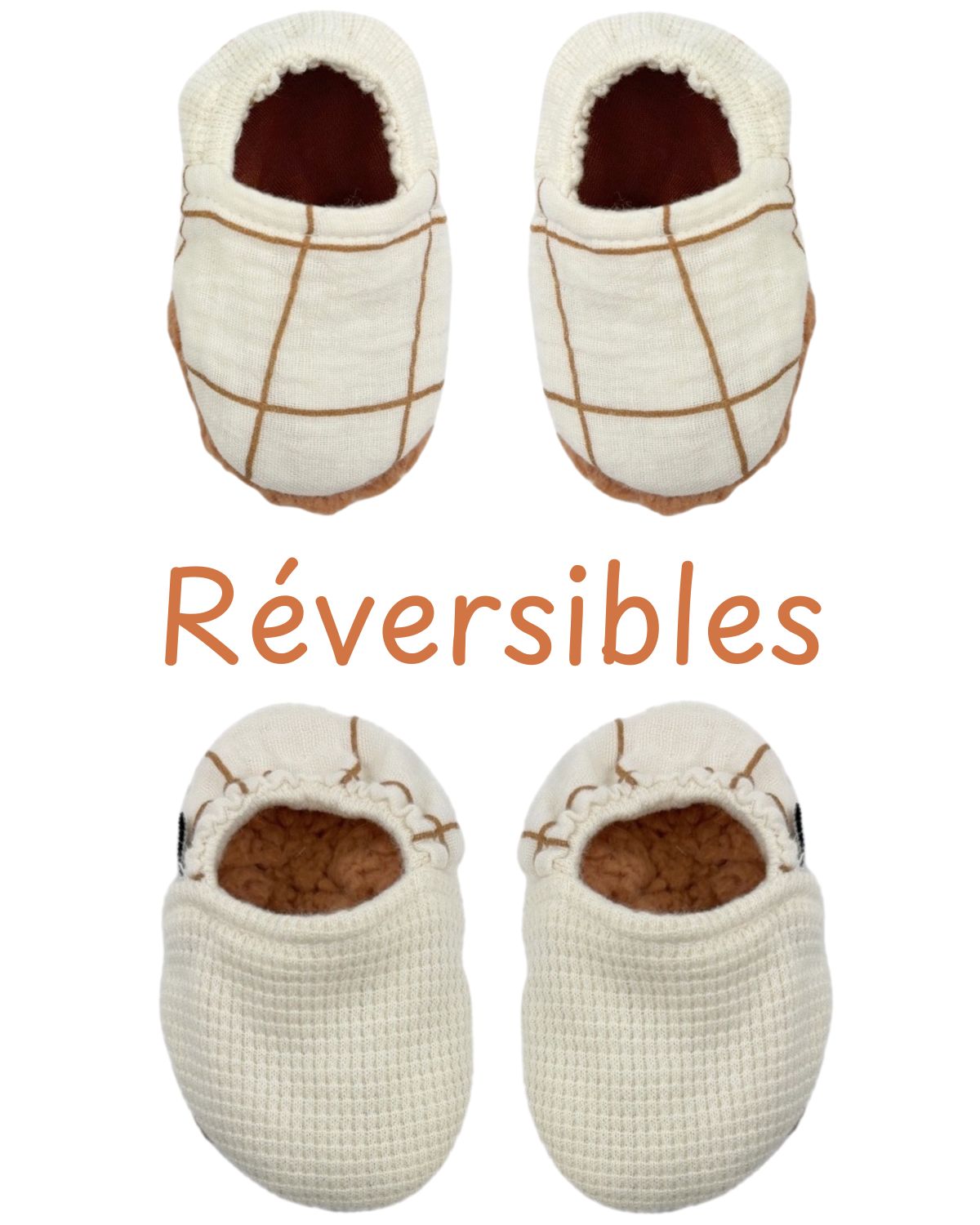 Chaussons bébé souples - 6 coloris au choix