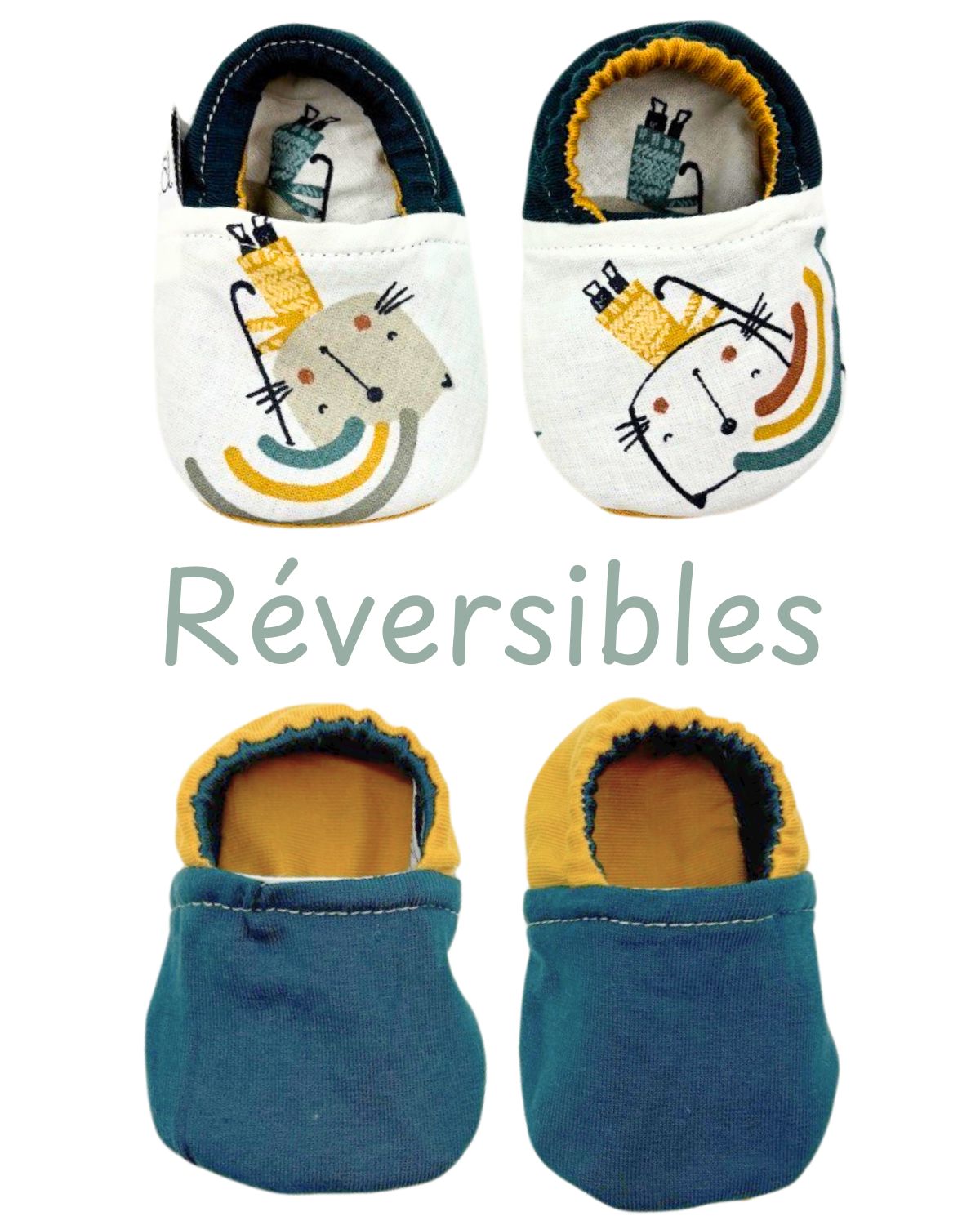 Chaussons bébé souples - 6 coloris au choix