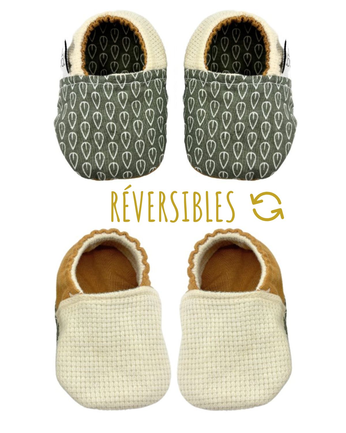Chaussons souples bébé Sauge
