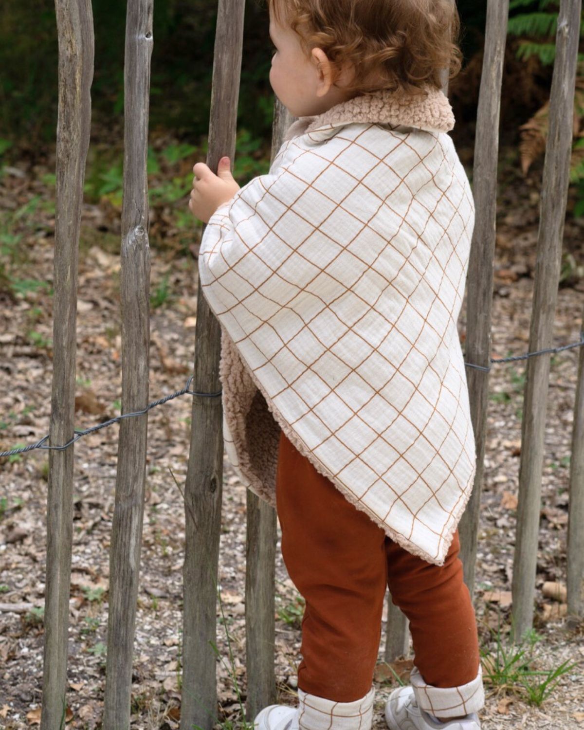 Poncho bébé enfant Carreaux