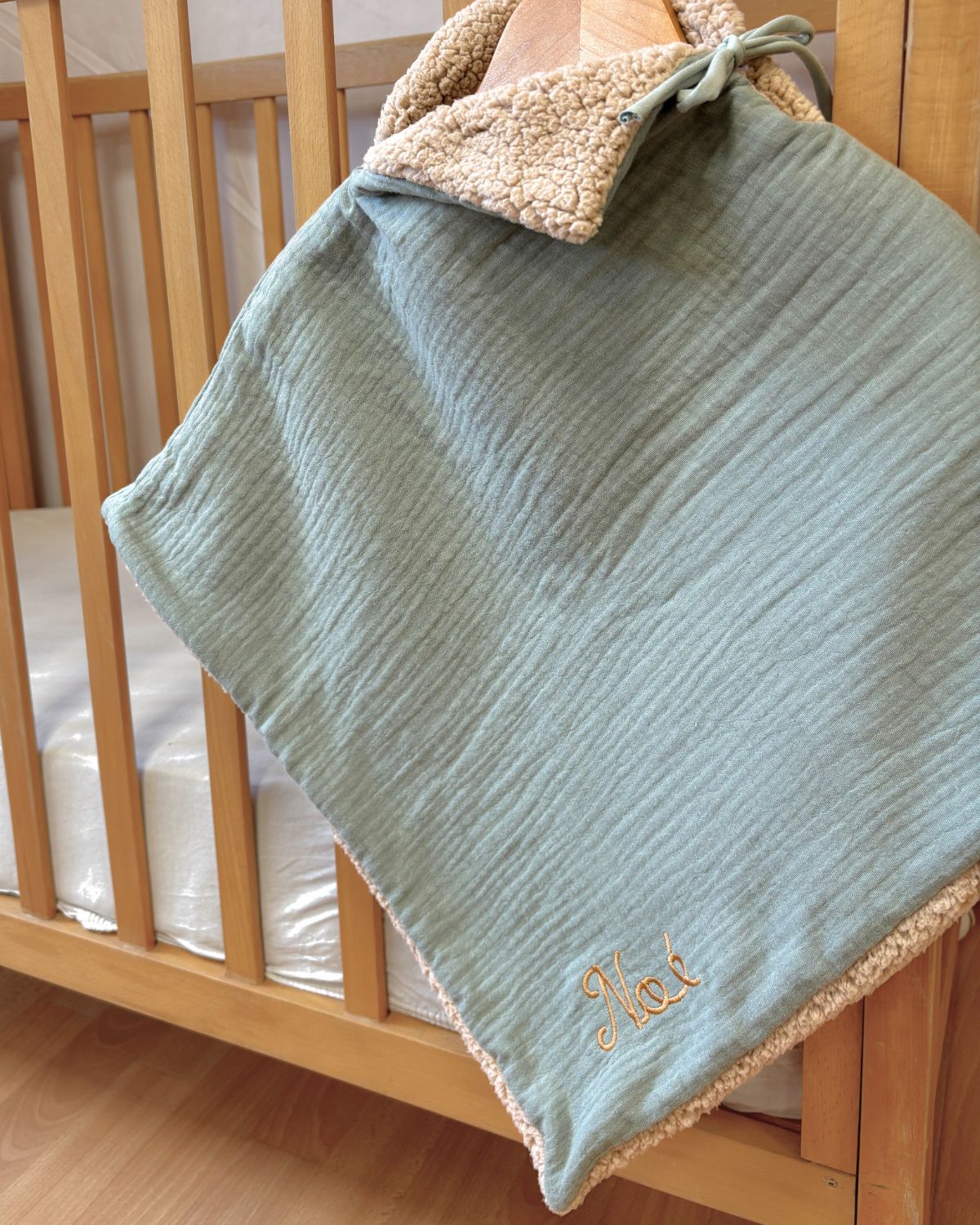 Poncho bébé enfant Vert de gris