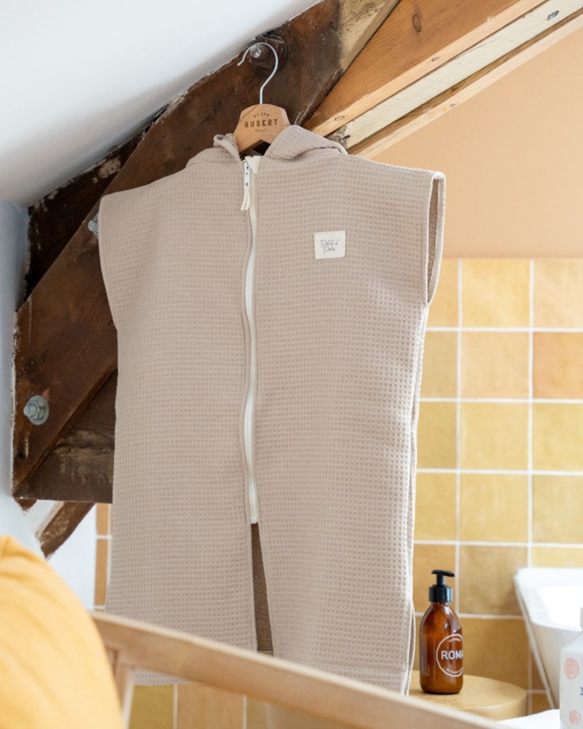Poncho de Plage Beige Galet