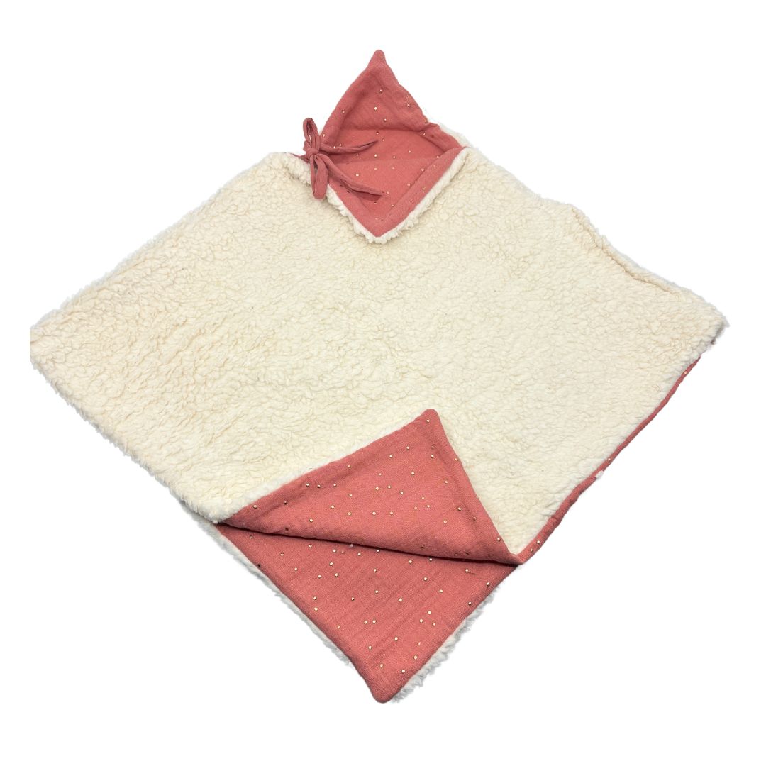 Poncho bébé enfant Rose Doré