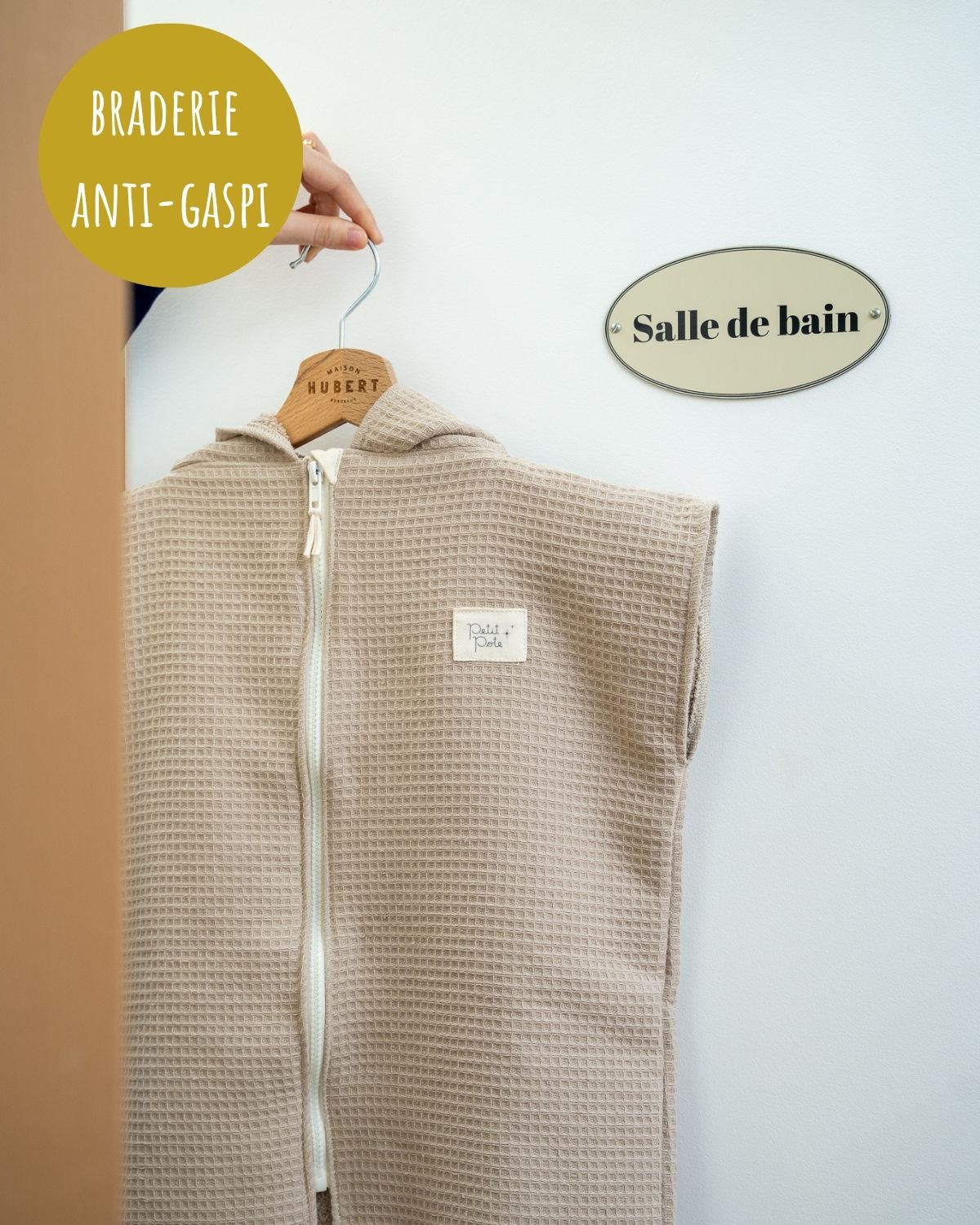 Poncho de Plage Beige Galet