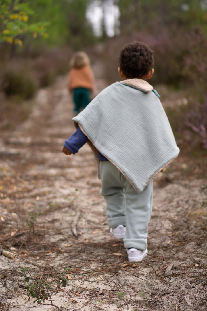 Poncho evolutif bebe enfant Vert de gris Sherpa