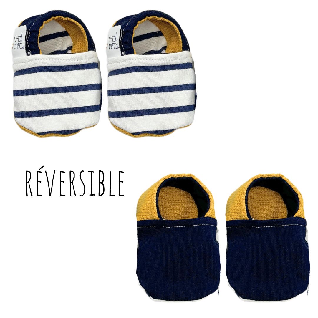 Box naissance Chaussons x Bavoir Marinière