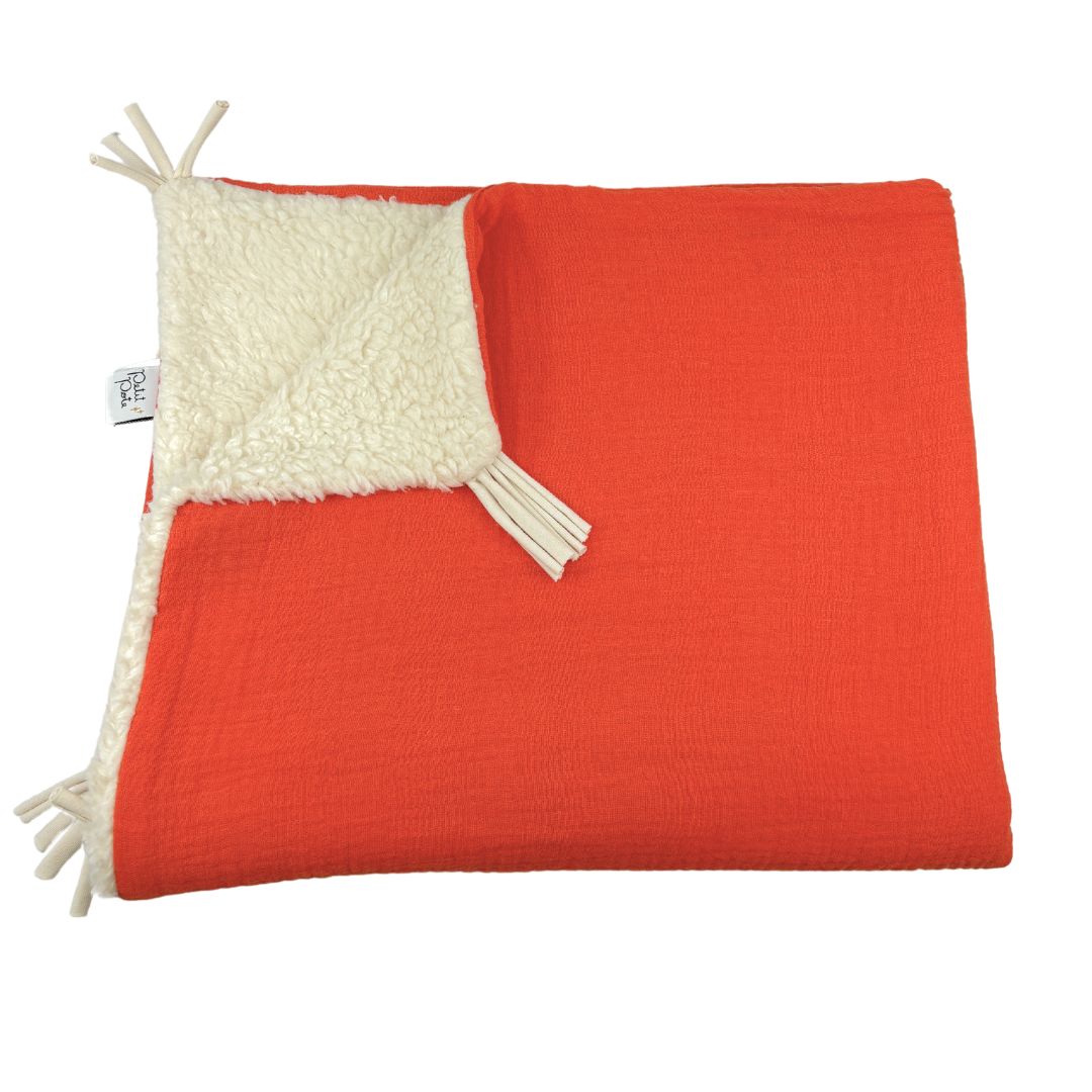 Couverture bébé BIO Orange Sanguine