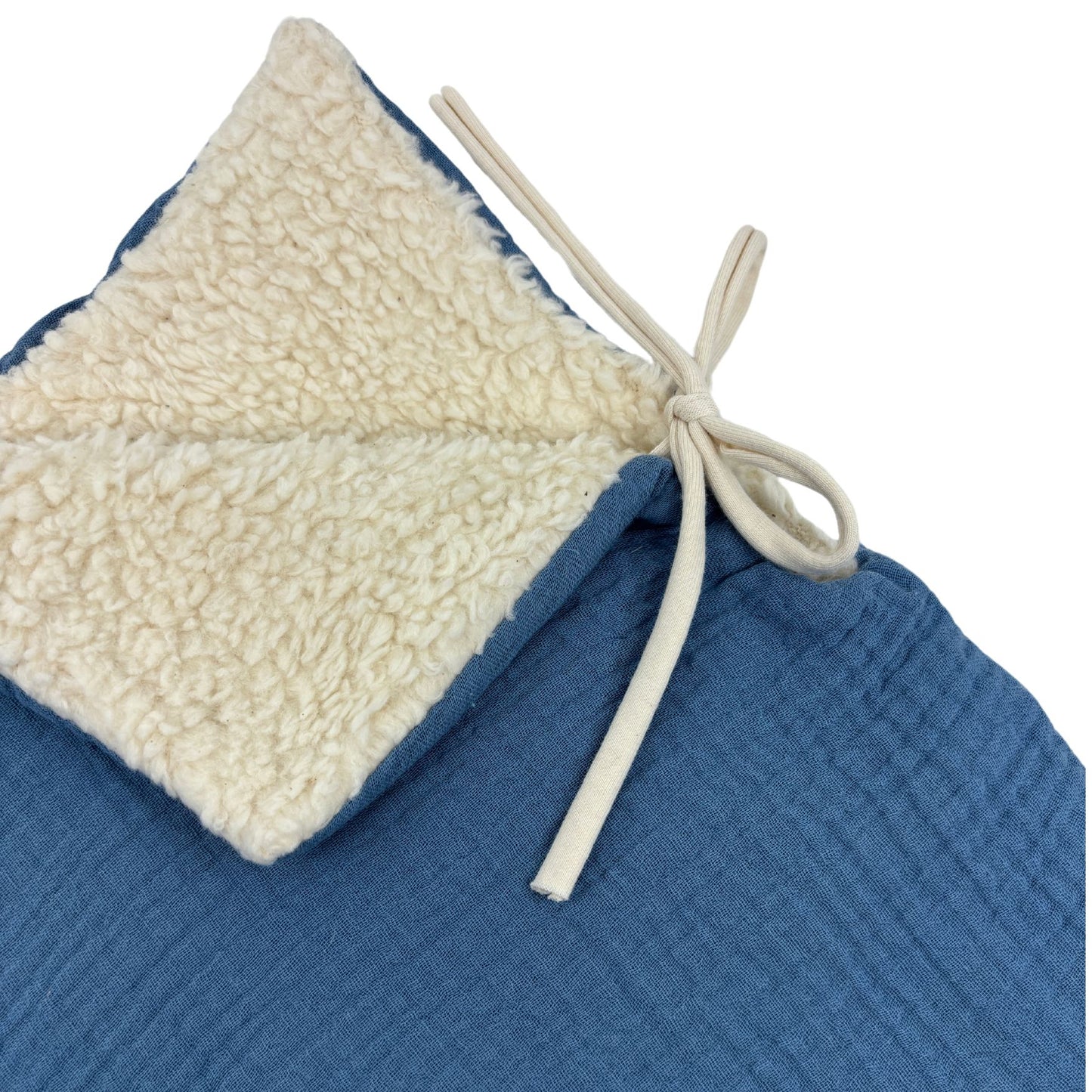 Poncho evolutif bebe enfant Bleu jeans BIO