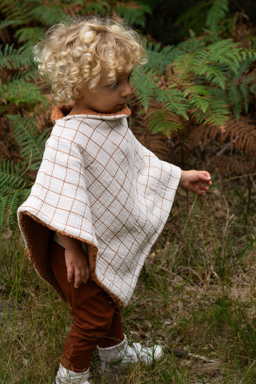 Poncho evolutif bebe enfant Carreaux Cassonade