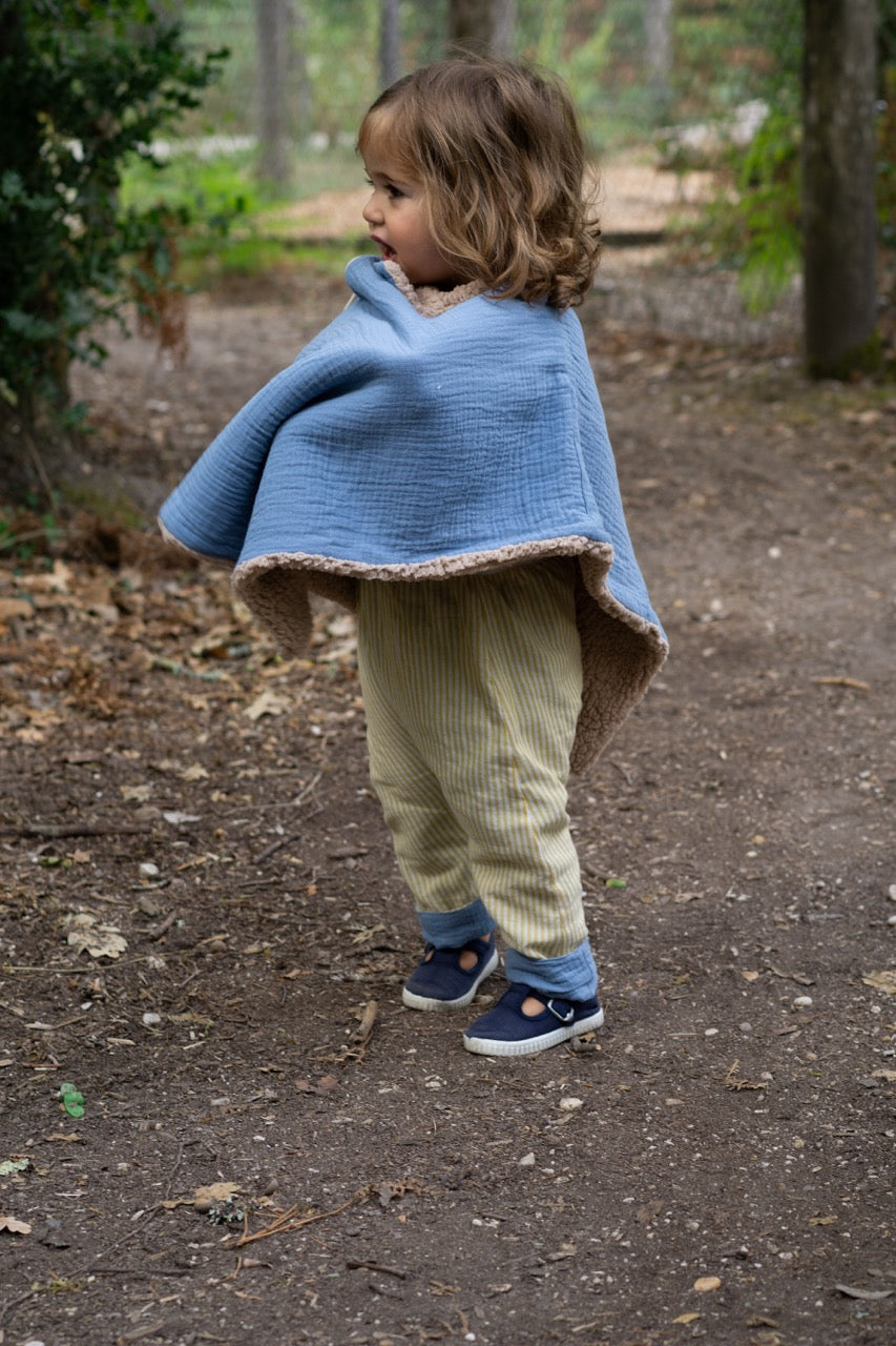 Poncho evolutif bebe enfant Bleu Jean