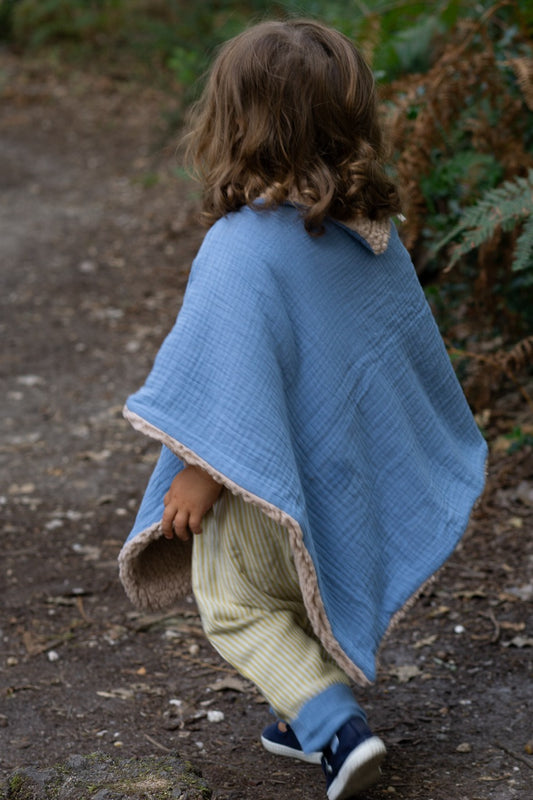 Poncho evolutif bebe enfant Bleu Jean