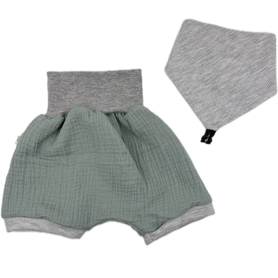 Short Gaze de coton Vert de gris