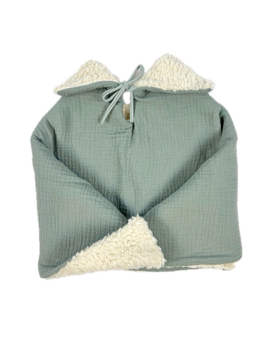 Poncho evolutif bebe enfant Vert Peluche BIO