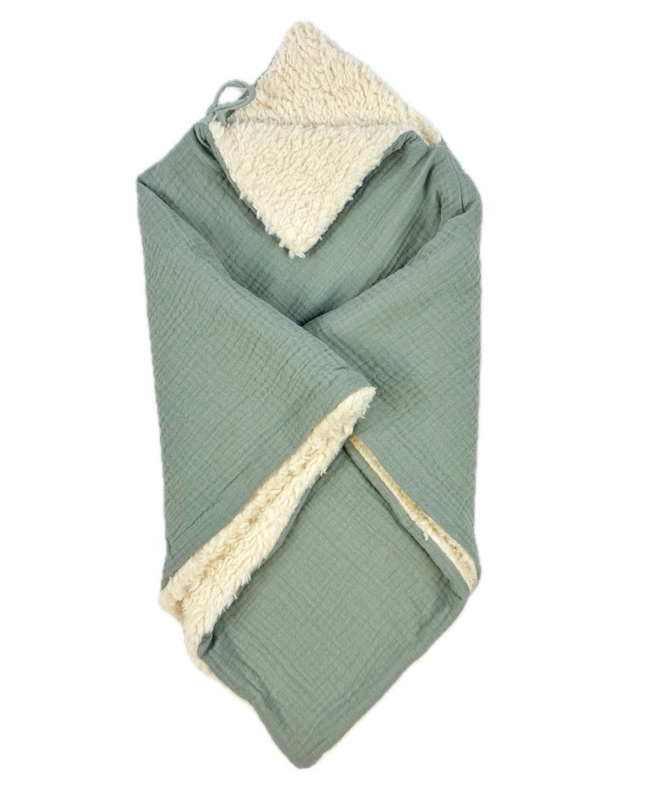 Poncho evolutif bebe enfant Vert Peluche BIO