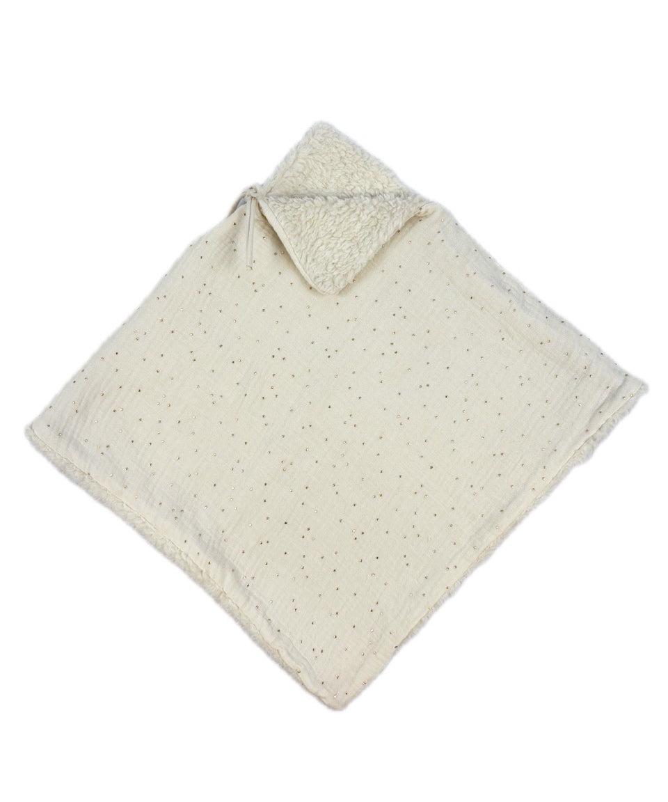Poncho bébé enfant Ecru Doré