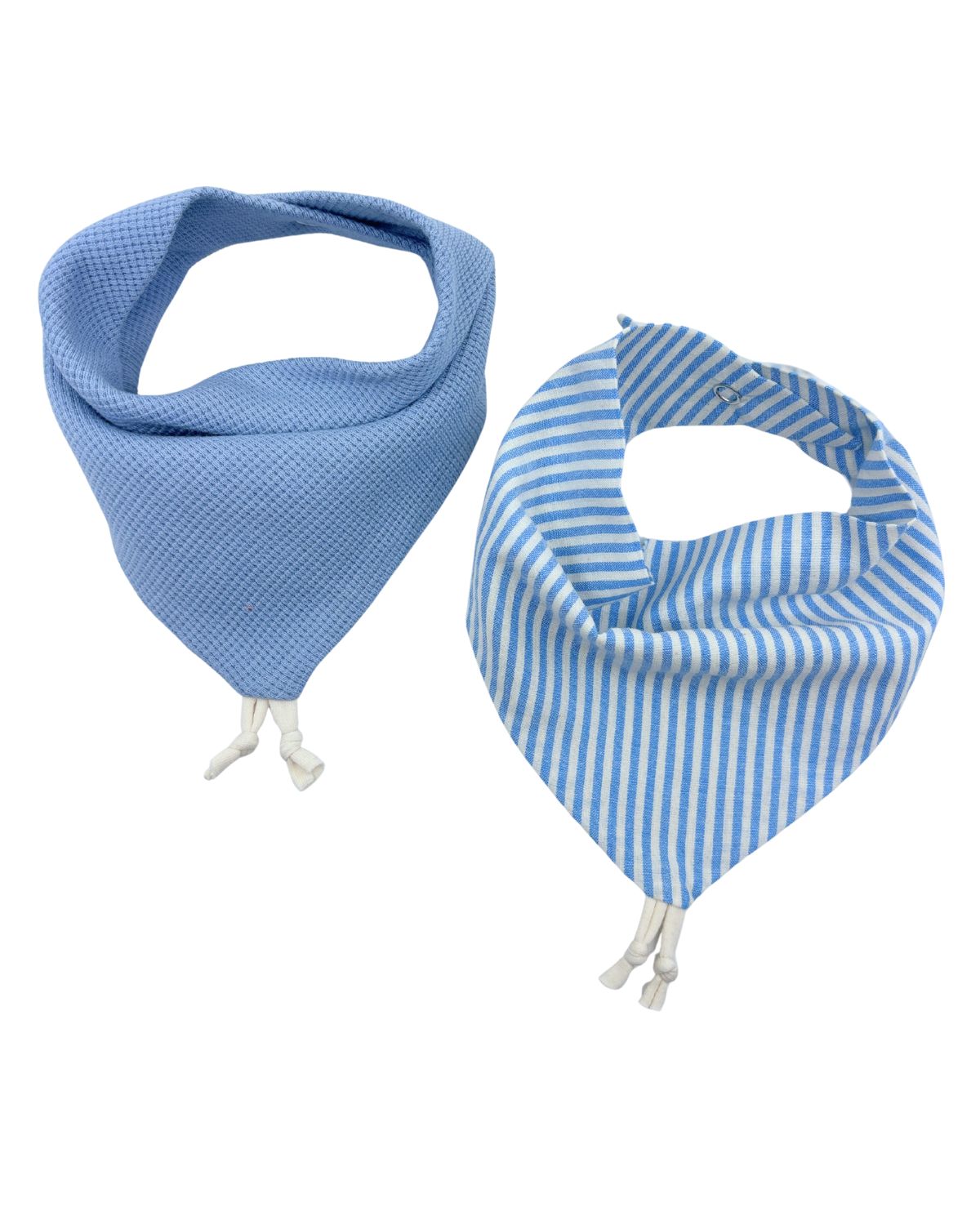 Bavoir bandana Rayé bleu - Lot de 2