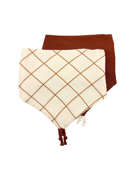 Bavoir bandana Carreaux - Lot de 2