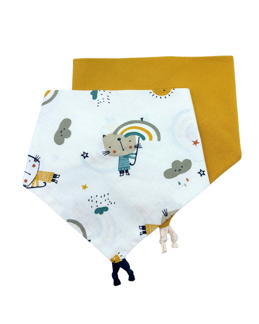 Bavoir bandana Chats - Lot de 2