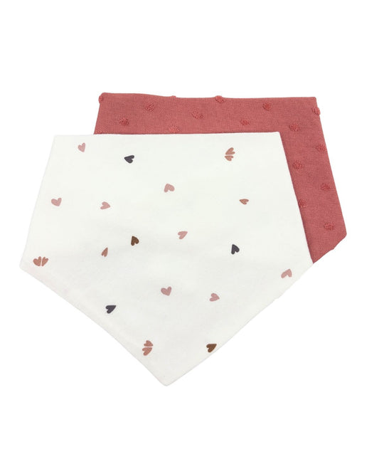 Bavoir bandana Coeurs - Lot de 2