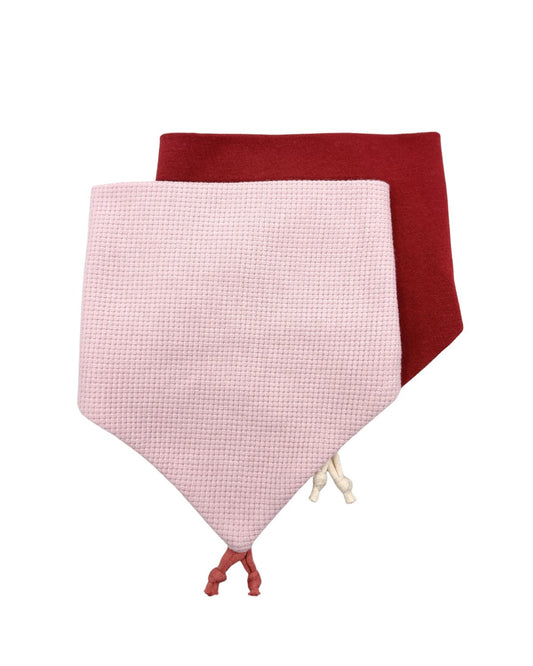Bavoir bandana Rose Tomette - Lot de 2