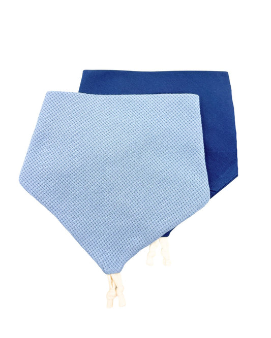 Bavoir bandana Bleu - Lot de 2