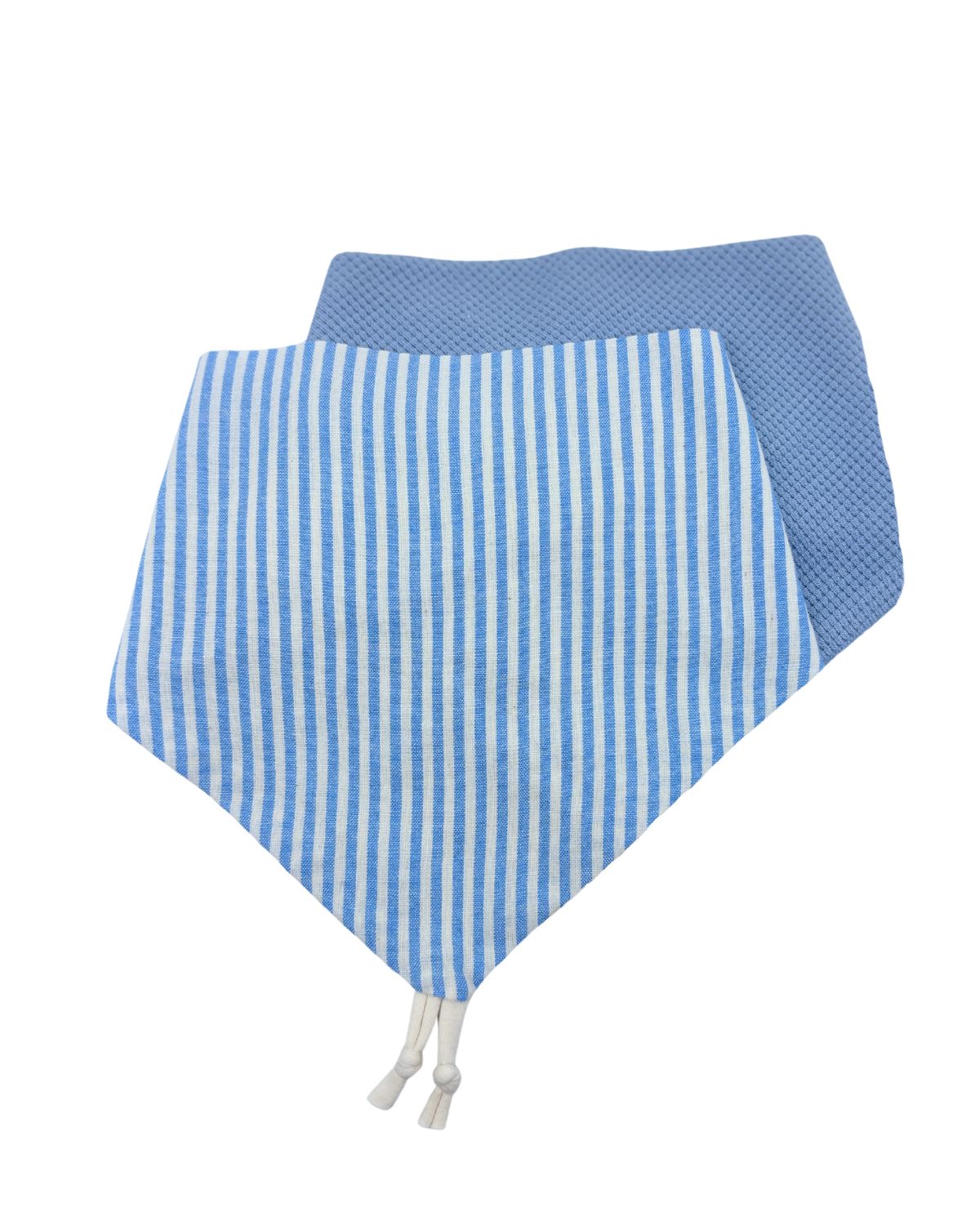 Bavoir bandana Rayé bleu - Lot de 2
