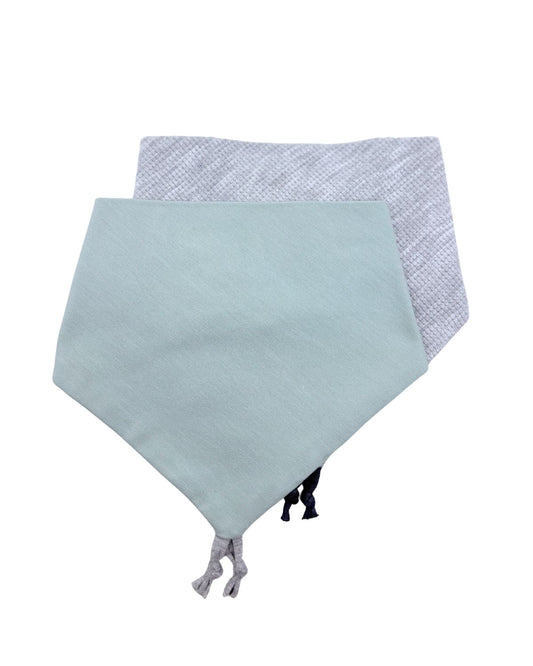 Bavoir bandana Vert de gris - Lot de 2