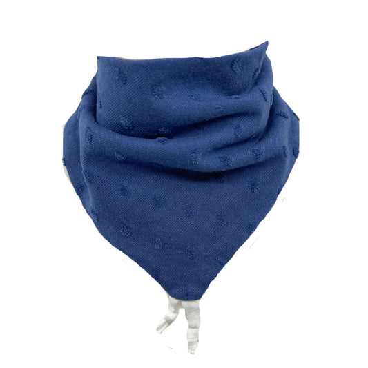 Bavoir Bandana Bleu Pois relief