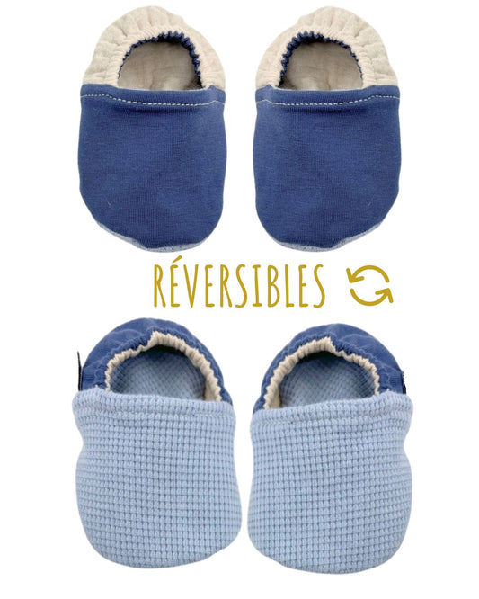 Chaussons bébé souples Bleu
