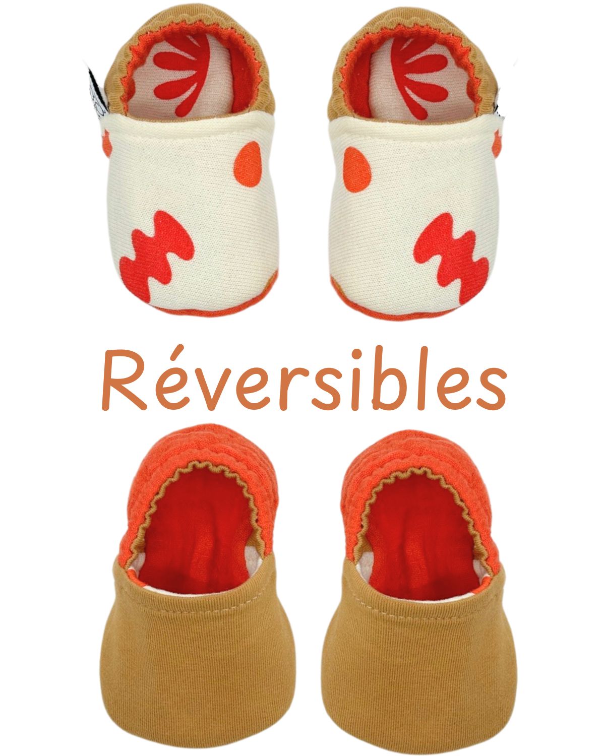 Chaussons bébé souples - 6 coloris au choix