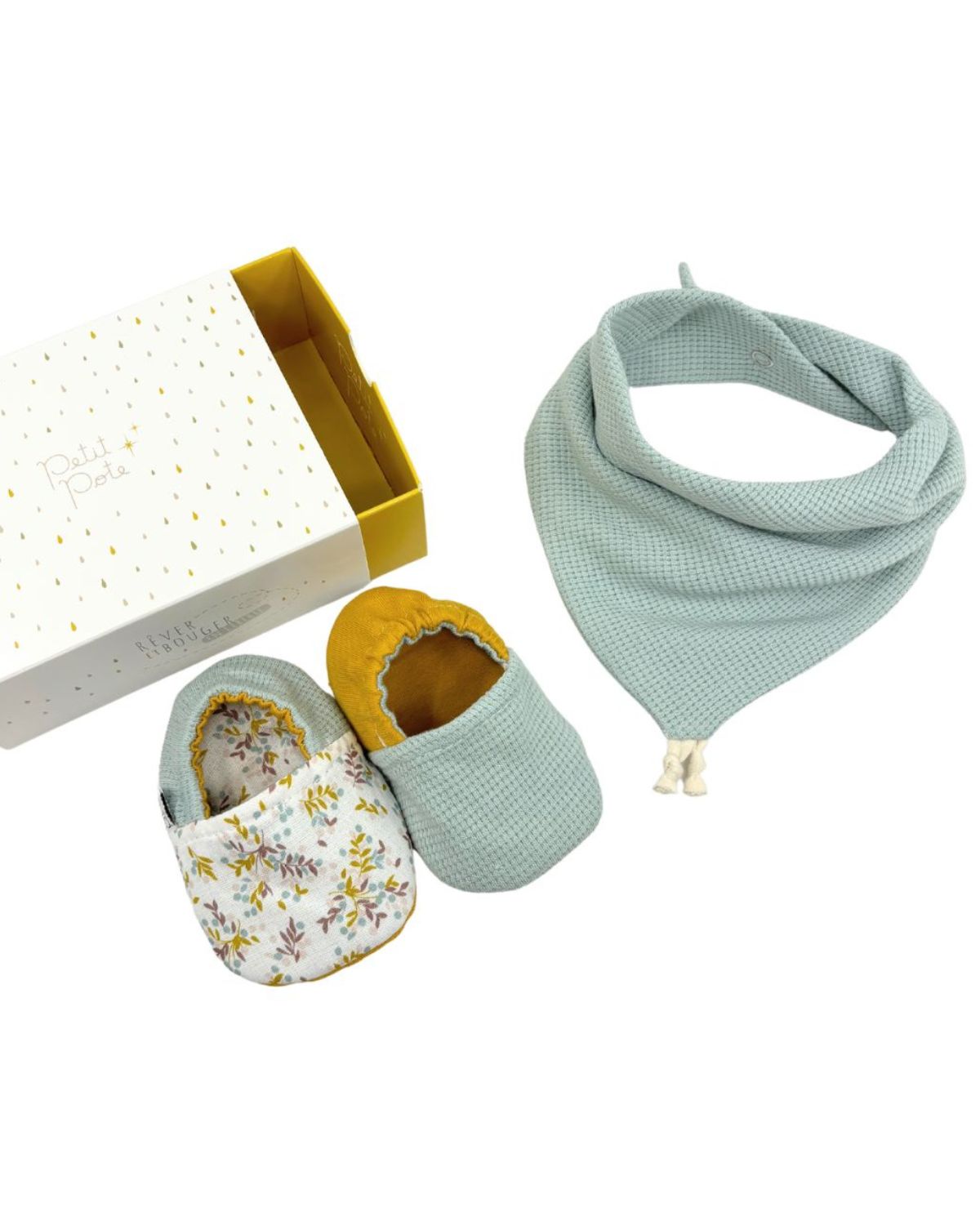 Bavoir Bandana Vert de Gris