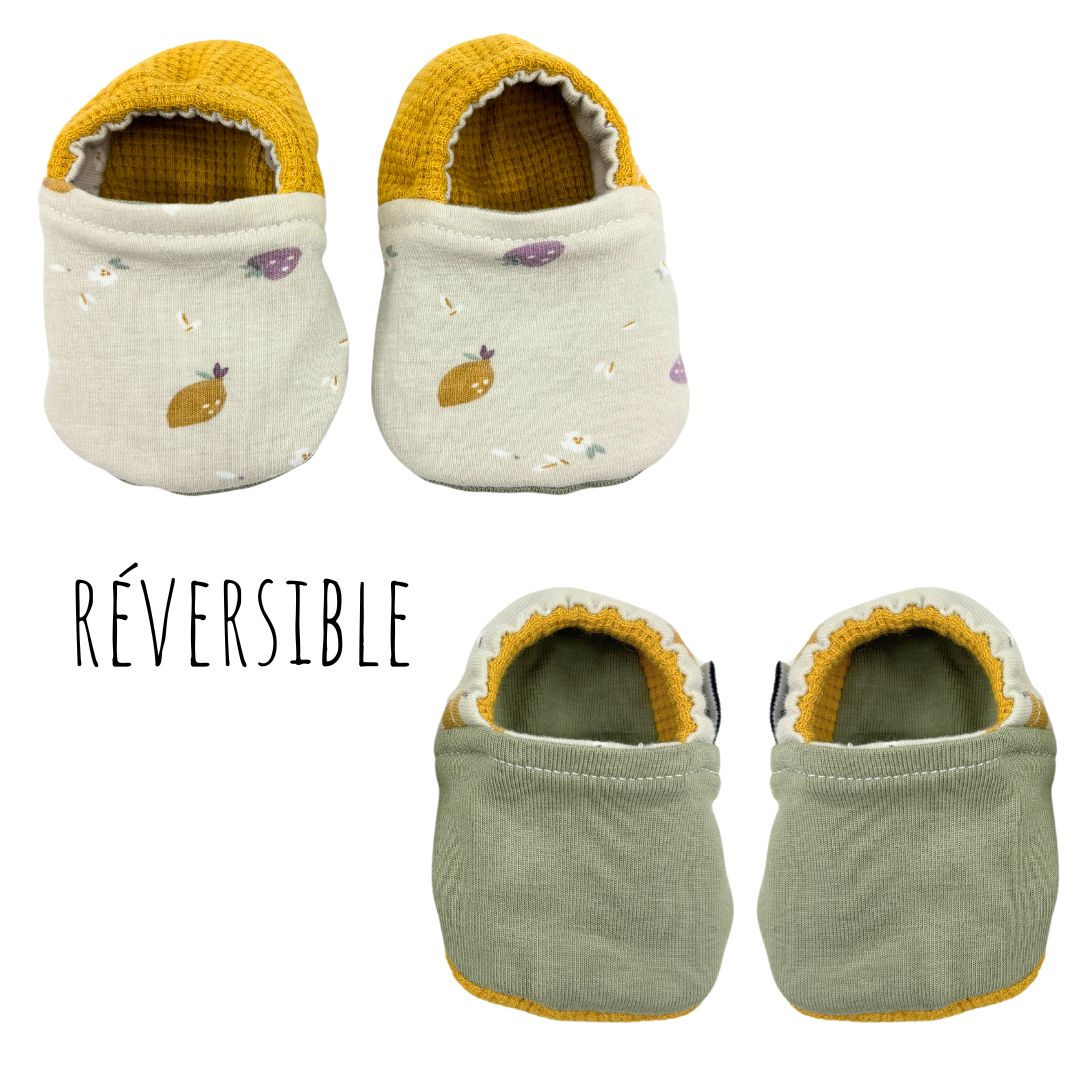 Box naissance Chaussons x Bavoir Fruits