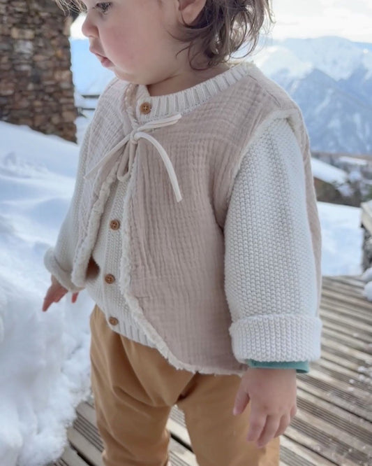 Gilet réversible sans manches - Coton bio - 3 coloris