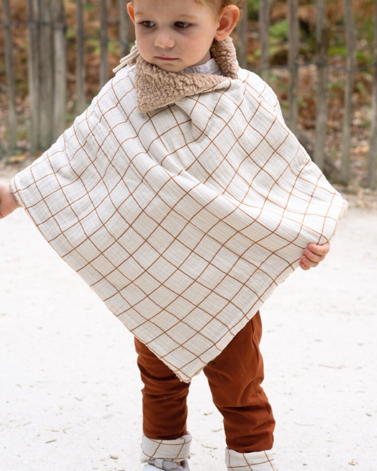 Poncho bébé enfant Carreaux
