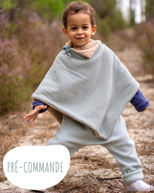 Poncho bébé enfant Vert de gris