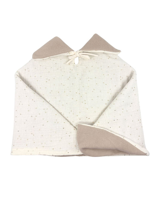 Poncho bébé enfant Ecru Doré