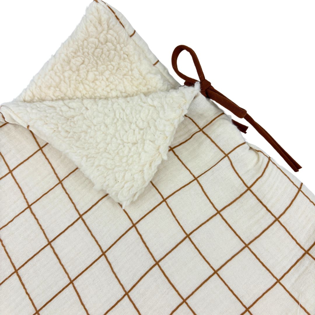 Poncho évolutif bébé enfant Carreaux Peluche BIO