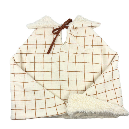 Poncho évolutif bébé enfant Carreaux Peluche BIO