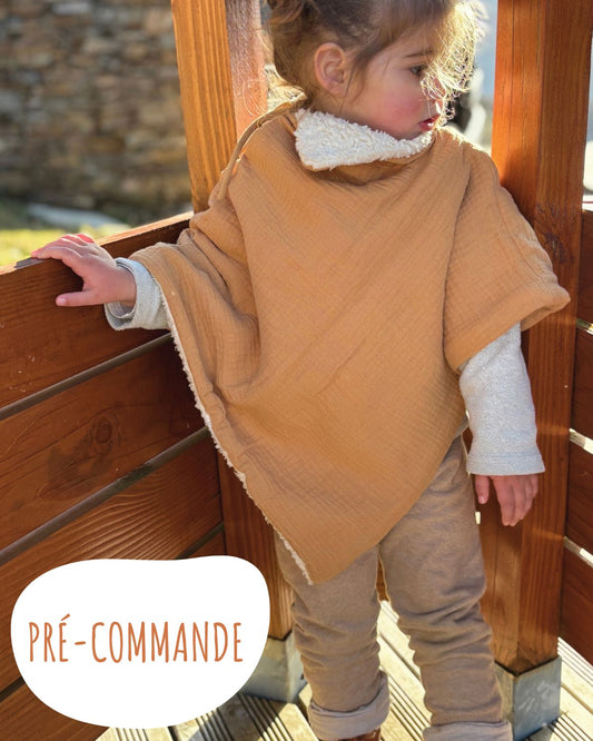 Poncho bébé enfant Camel