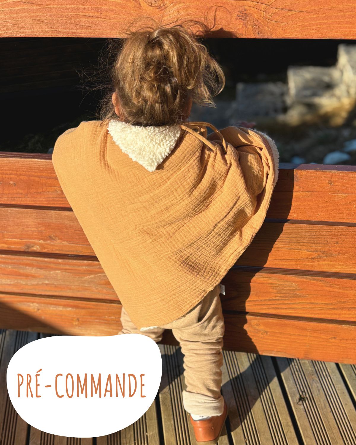 Poncho bébé enfant Camel