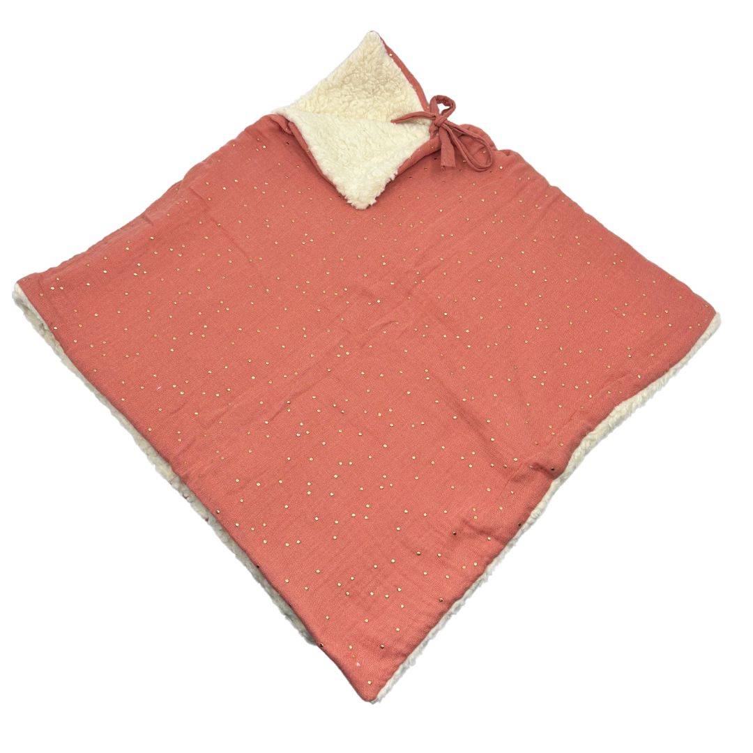 Poncho évolutif bébé enfant Rose doré Peluche BIO