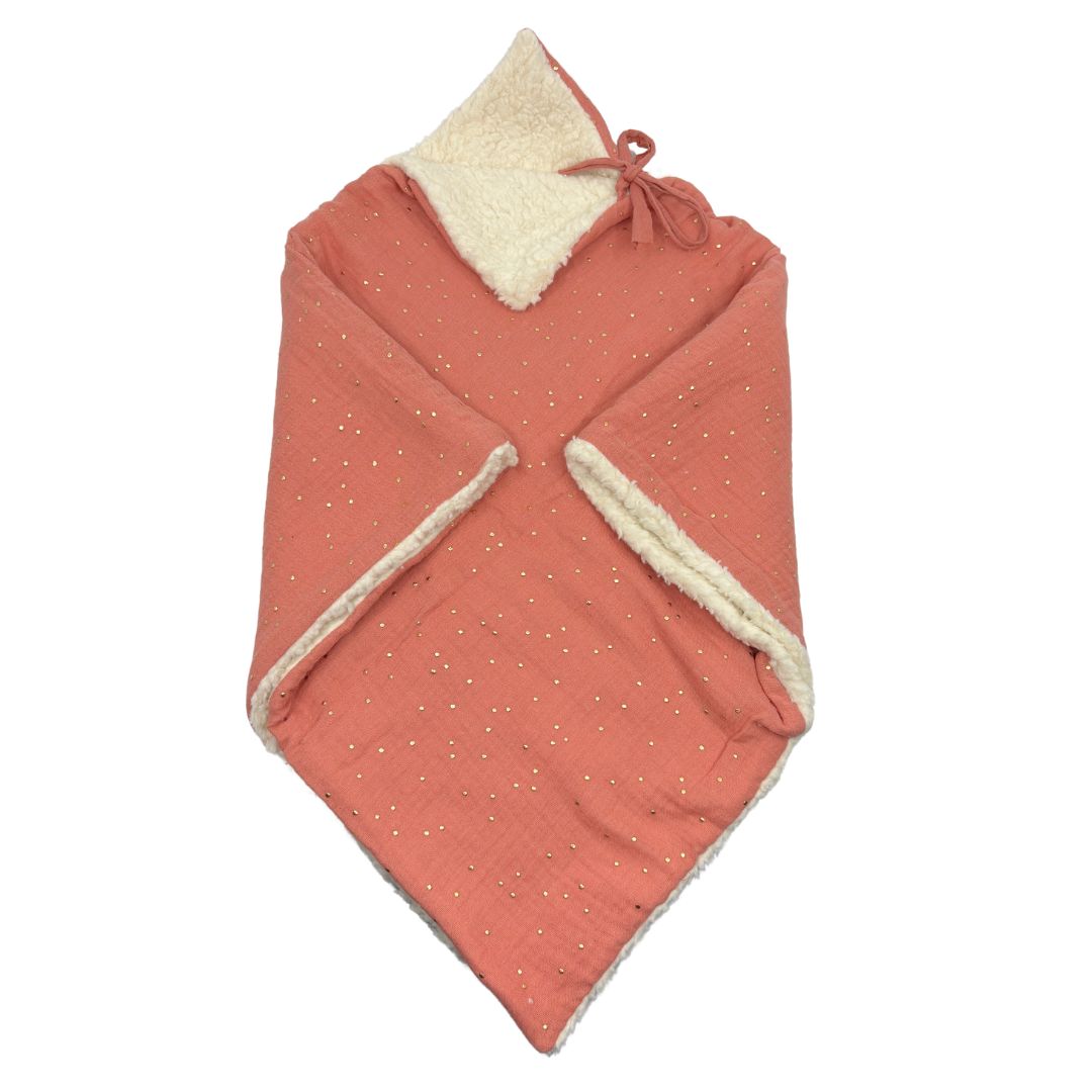 Poncho évolutif bébé enfant Rose doré Peluche BIO