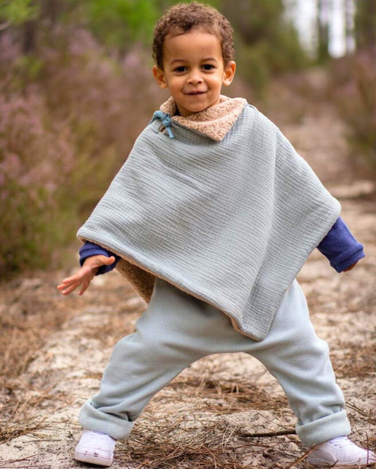 Poncho bébé enfant Vert de gris